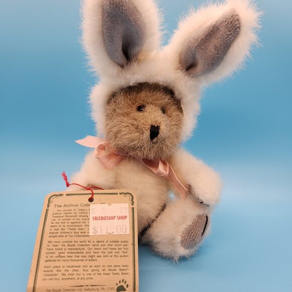 Vintage Boyd's Bear Archive Collection "Chan" Brown Stuffed 8" Animal Bunny Suit - Picture 3 of 7